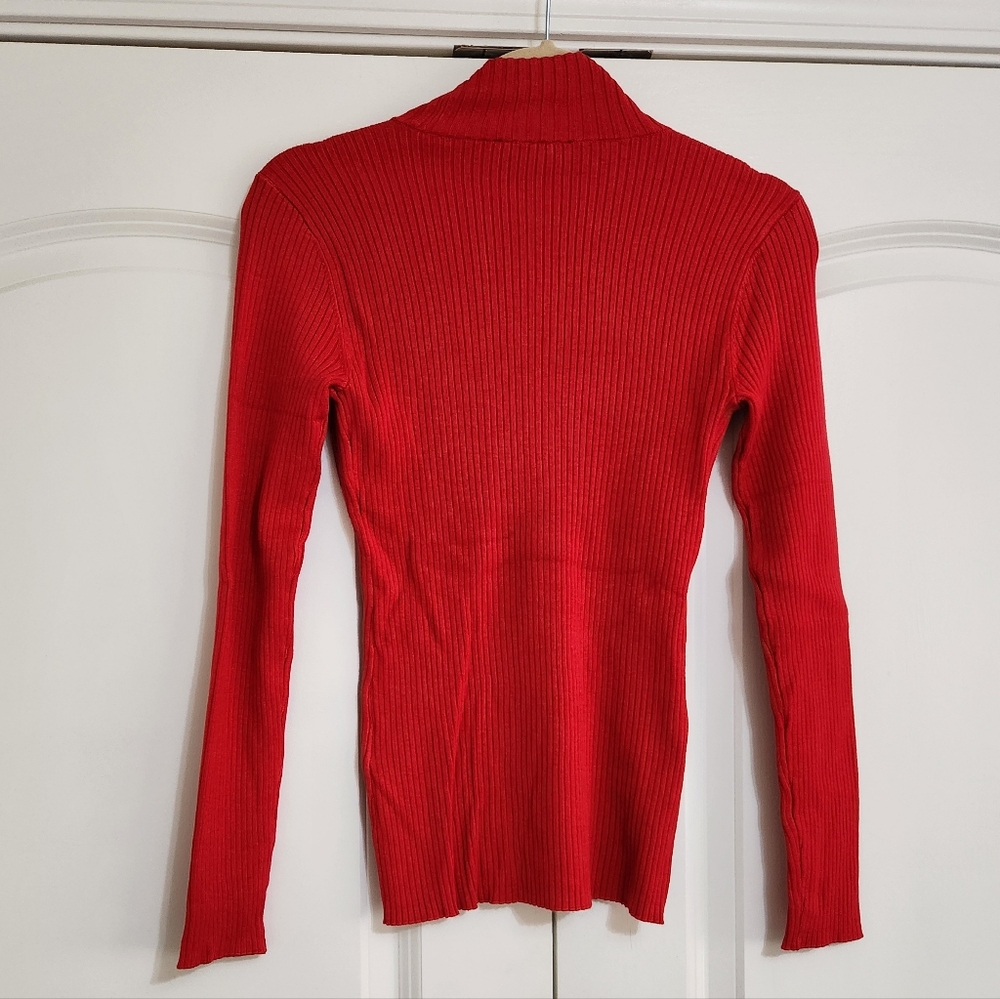 INC International Concepts Women's Mock Neck Drip Sequin Sweater Red Size XS - Picture 5 of 8